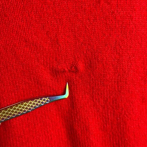 Vintage Lyle & Scott Mens XL Red Gray Argyle Cashmere Sweater Scotland 90s READ - Picture 8 of 11